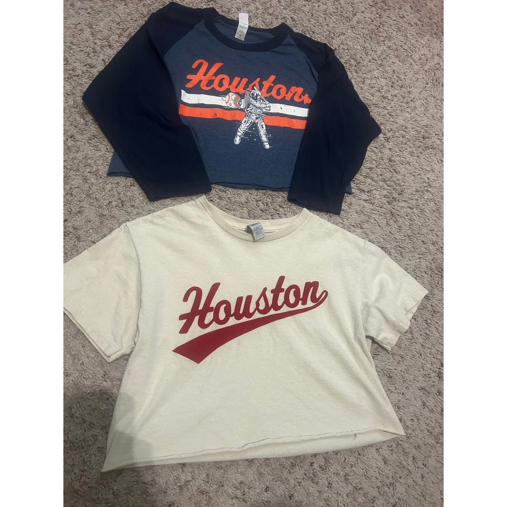 Houston Astros Shirt Bundle Small Tultex Astronaut Tee Gildan Shirt Lusso Hoodie - Picture 8 of 11